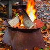 Metalen buitenvuurkorf met roestlook Kortingen
