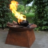 Metalen buitenvuurkorf met roestlook Voorraad