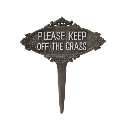 Gietijzeren tuinbordje Keep Off The Grass Aanbieding