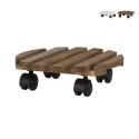 Ronde houten plantenroller met wielen Aanbod
