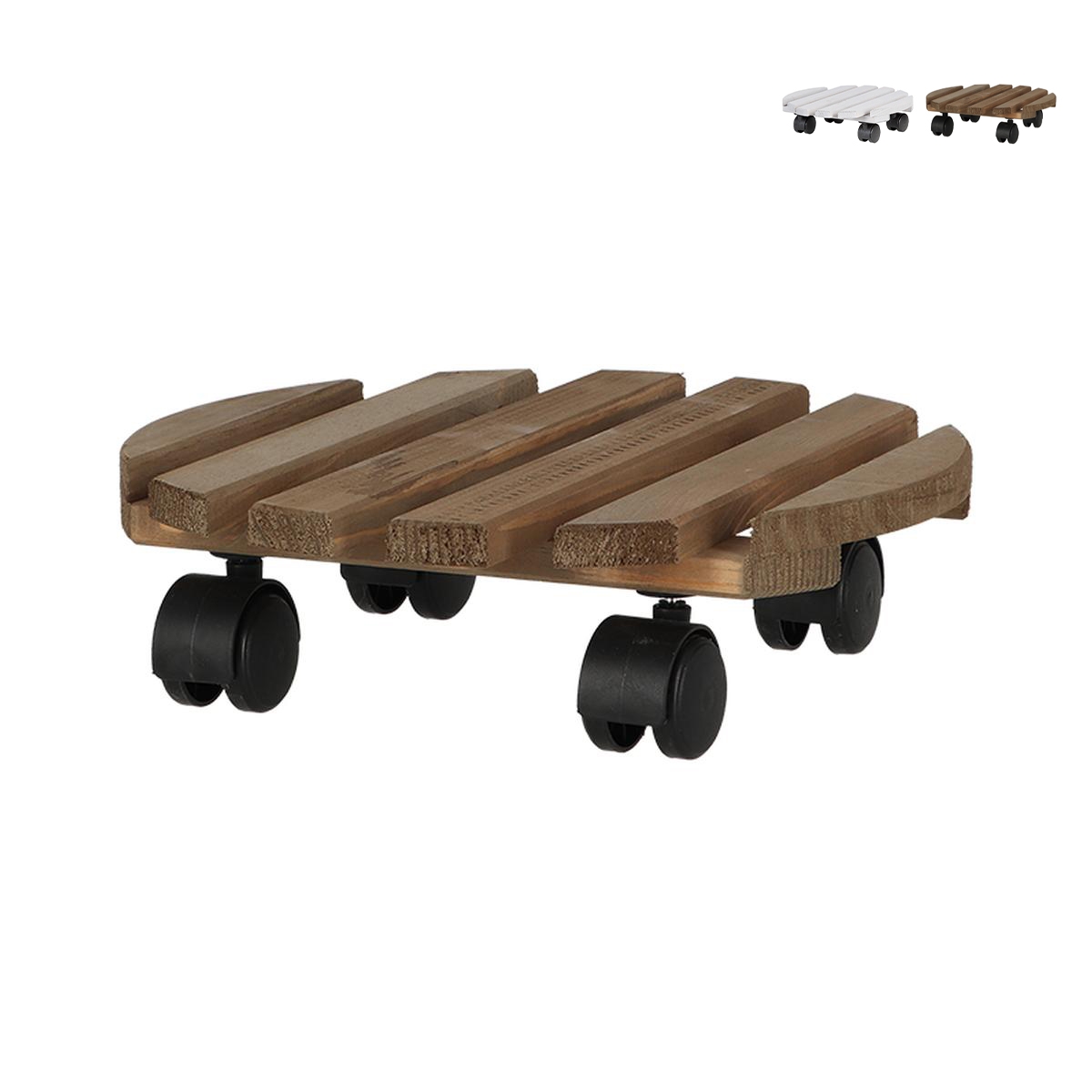 Ronde houten plantenroller met wielen Aanbod