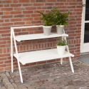 Witte houten plantentrap met 2 schappen Verkoop