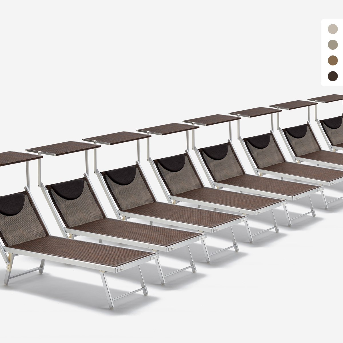 Set van 20 Santorini Limited Edition ligbedden van aluminium Aanbieding Set van 20 Santorini Limited Edition ligbedden van aluminium Aanbieding