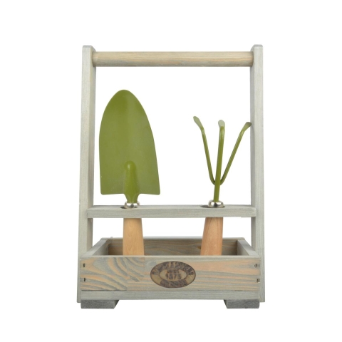 Mobiele tuingereedschapshouder met schep en schoffel Aanbieding