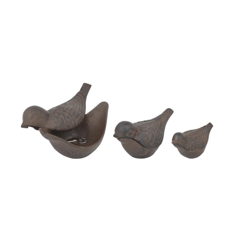Set van 3 gietijzeren vogeltjes matroesjka-sleutelhanger, openklapbaar Aanbieding