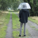 Decoratieve transparante koepelparaplu met papegaai Kortingen