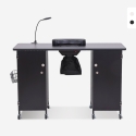 Manicuretafel met wielen, afzuiging en lamp in wit of zwart Talos Aanbieding