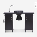 Manicuretafel met wielen, afzuiging en lamp in wit of zwart Talos Aanbieding