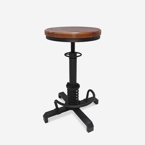 Vintage industriële stijl verstelbare barkruk Helix Aanbieding