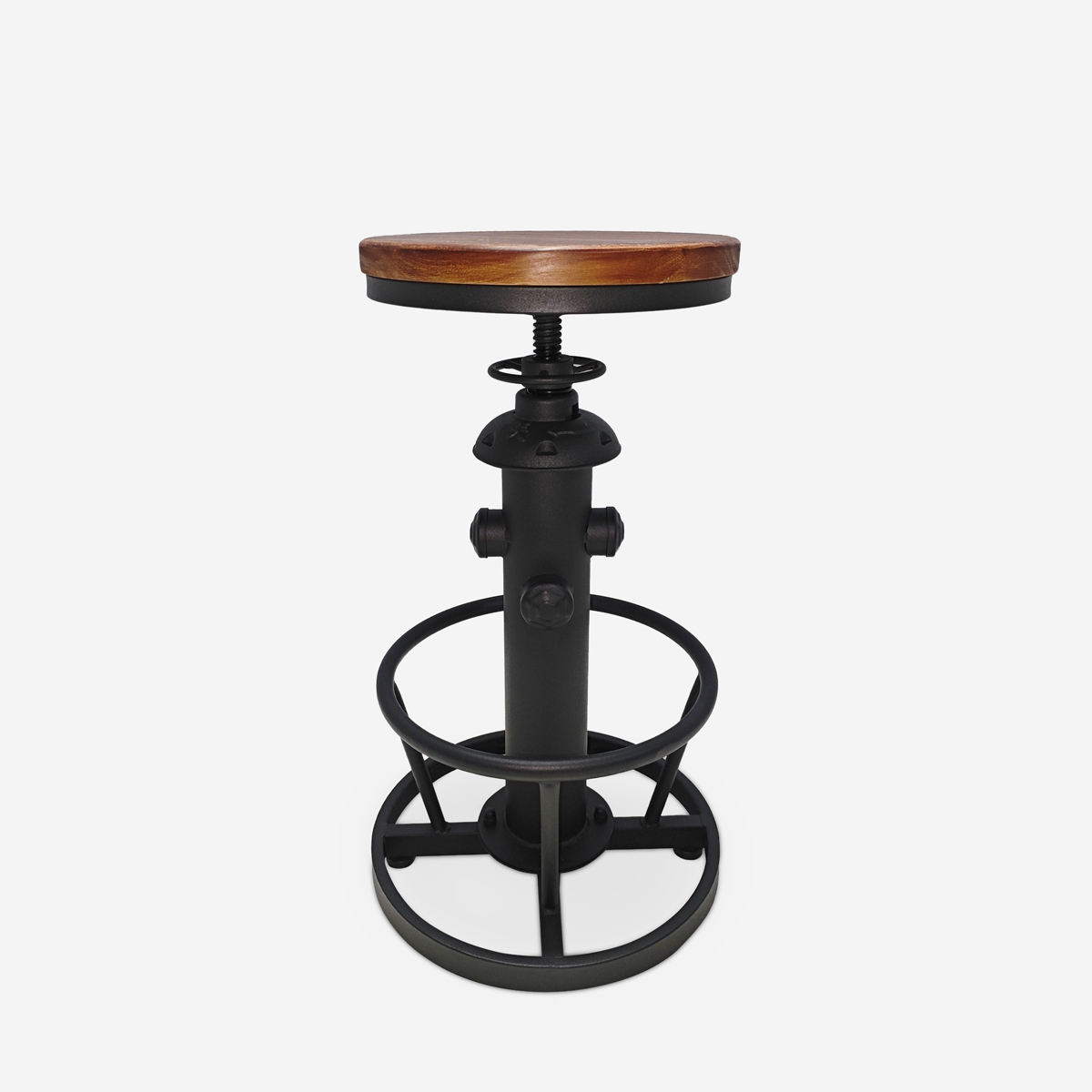 Vintage industriële verstelbare barkruk met voetsteun Ziblo Aanbieding