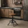 Industriële vintage verstelbare draaikruk met rugleuning Crewi Back Verkoop