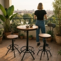 Vintage industriële ronde verstelbare hoge tafel Girus Verkoop