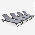 Set van 4 aluminium ligbedden met wielen Rimini Aanbieding