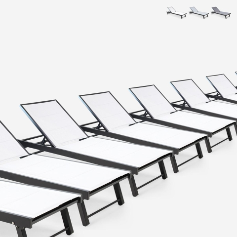 Set van 20 aluminium ligbedden met wielen Rimini Aanbieding