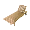 Teakhouten ligbed met wielen en uitschuifbaar tafeltje Carloforte Aanbieding