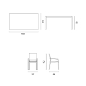 Buitenset met glazen tafel en 4 stoelen Tarquinia 
