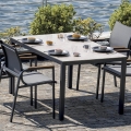 Buitenset met glazen tafel en 4 stoelen Tarquinia Aanbieding