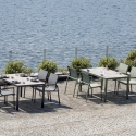 Buitenset met glazen tafel en 4 stoelen Tarquinia 