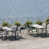 Buitenset met glazen tafel en 4 stoelen Tarquinia 
