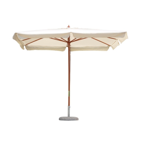 Seyram houten parasol voor tuin, rechthoekig 3x4 m met centrale paal Aanbieding
