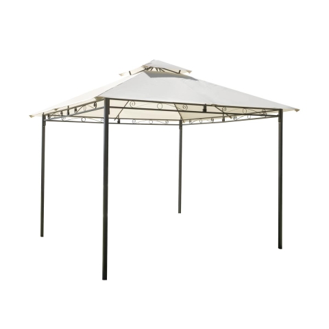Tuinpaviljoen van ijzer 3x3 ecru antraciet Illinois Aanbieding