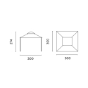 Tuinpaviljoen van ijzer 3x3m met muggennetten Oregon Kortingen