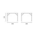Tuinpergola 3x3 met verschuifbaar dak Skroda Kortingen
