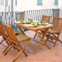 Opvouwbare tuinset in teak hout 80x120 cm Lipari Verkoop