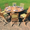 Uitschuifbare teakhouten tuintafel 8 personen Capraia Verkoop