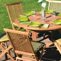 Uitschuifbare teakhouten tuintafel 8 personen Capraia Kortingen