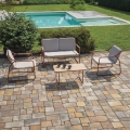 Moderne tuinset Tinos: 2 fauteuils, sofa en tafeltje Aanbieding