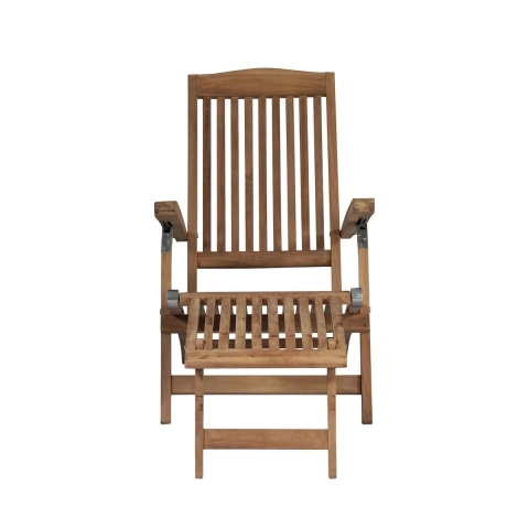 Verstelbare ligstoel van teak voor tuin Streamer Aanbieding