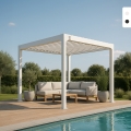 Aluminium tuinpergola 3x3 m met handmatig verstelbare lamellen Guadalupe Aanbieding
