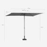 Rechthoekige parasol Eden van 3x2m ideaal voor de horeca 