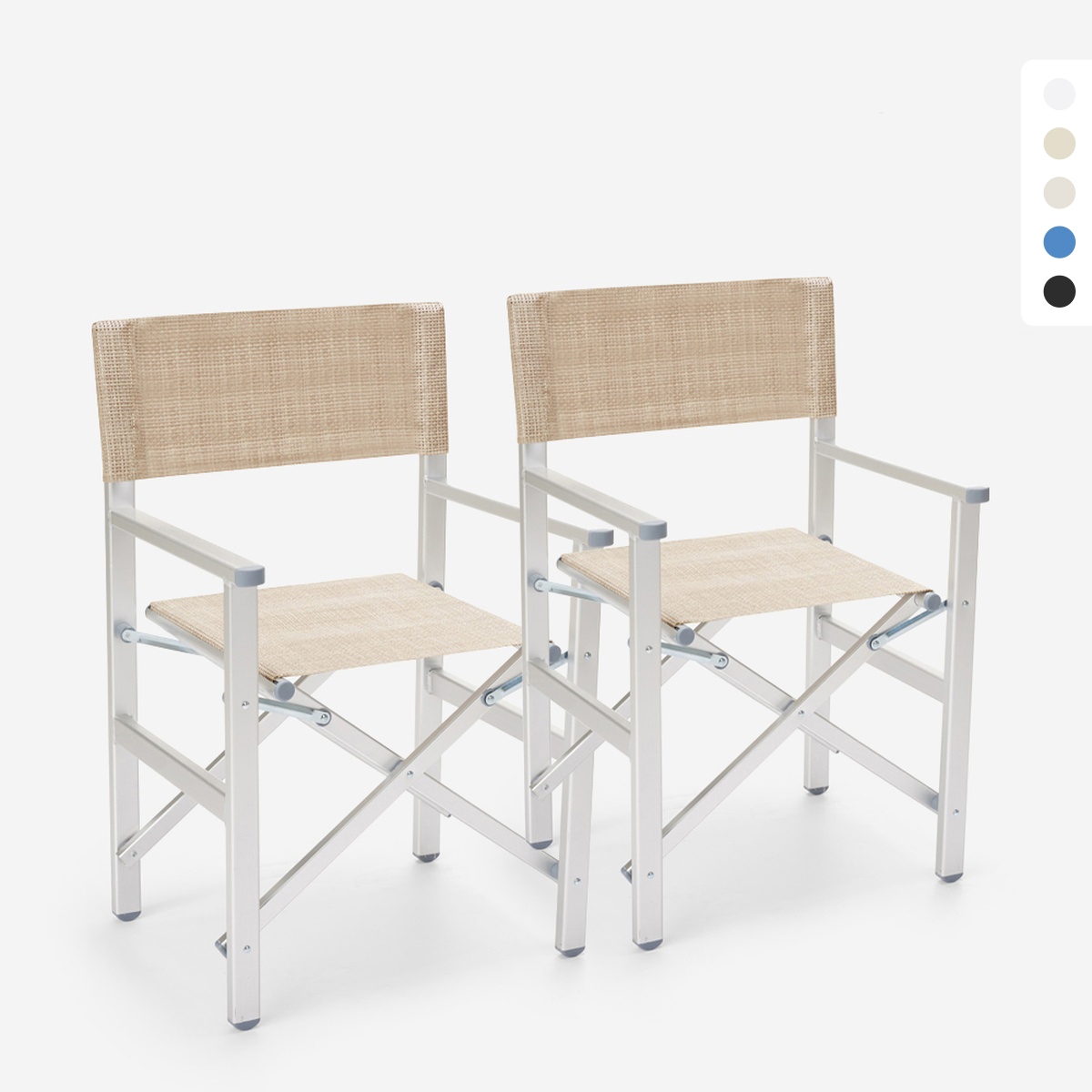 Set van 2 opvouwbare draagbare strandstoelen Regista Gold Afmetingen