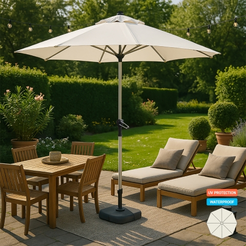 Achthoekige aluminium tuinparasol 3 meter met middenmast Eden Aanbieding