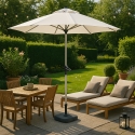 Achthoekige aluminium tuinparasol 3 meter met middenmast Eden Korting