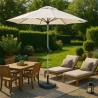 Achthoekige aluminium tuinparasol 3 meter met middenmast Eden Korting