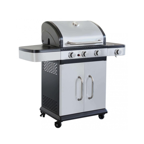 Roestvrijstalen gasbarbecue met 3 branders + 1 Davis Aanbieding