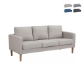 Moderne 3-zitsbank met houtlook poten Ramsey Aanbieding