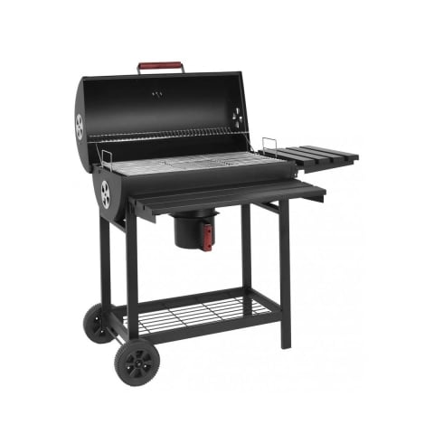 Stalen houtskoolbarbecue met wielen en deksel, 2 roosters, Tennessee Aanbieding