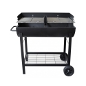 Houtskoolbarbecue op wielen met 2 verstelbare roosters Wisconsin Aanbod