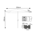 Witte tuinparasol 2x3m in polyester Poly Kortingen