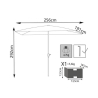 Witte tuinparasol 2x3m in polyester Poly Kortingen