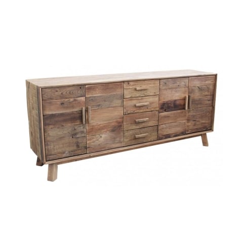 Madia van gerecycled grenenhout met 4 lades Heron Aanbieding