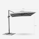 Zweefparasol 2,5 vierkante meter aluminium structuur Paradise 