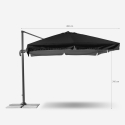 Vierkante aluminium zweefparasol 3x3 m Paradise Noir 
