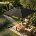 Vierkante aluminium zweefparasol 3x3 m Paradise Noir Korting