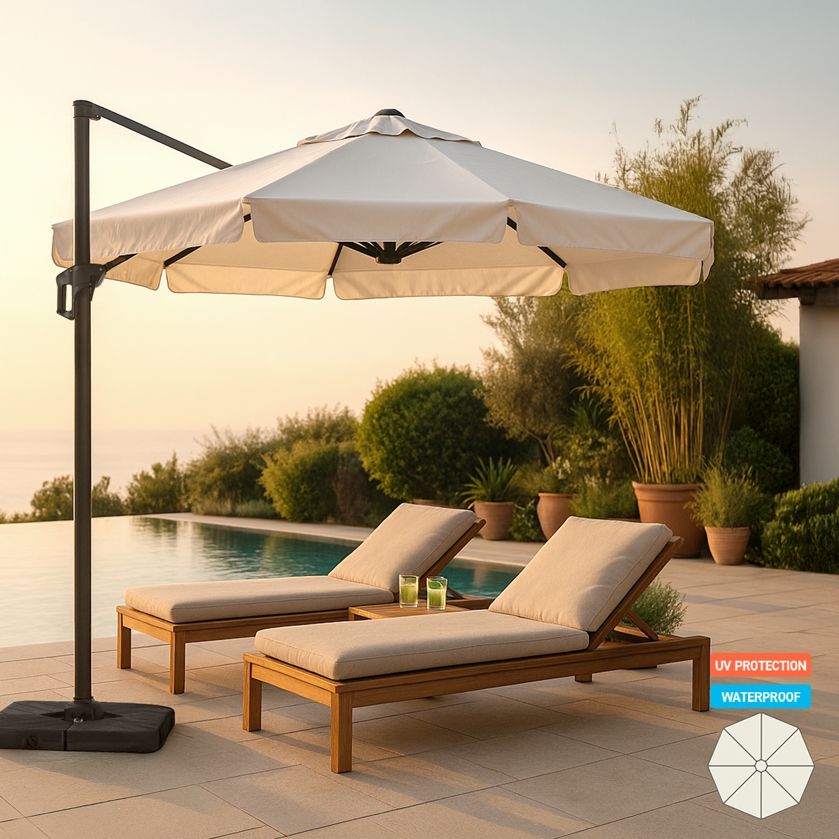 Zweefparasol 3x3 m Boracay Aanbieding Zweefparasol 3x3 m Boracay Aanbieding