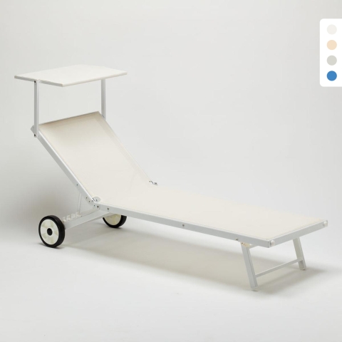 Opvouwbaar ligbed met wielen en zonnescherm Alabama Aanbieding